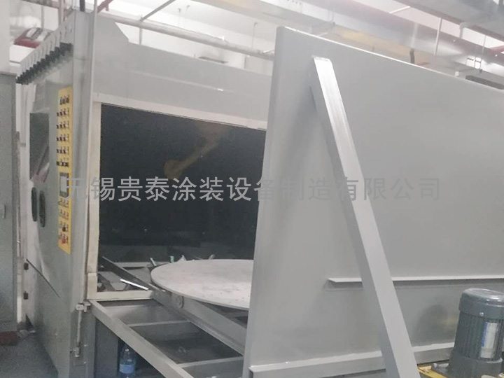 自動(dòng)臺(tái)車(chē)轉(zhuǎn)盤(pán)式噴砂機(jī)